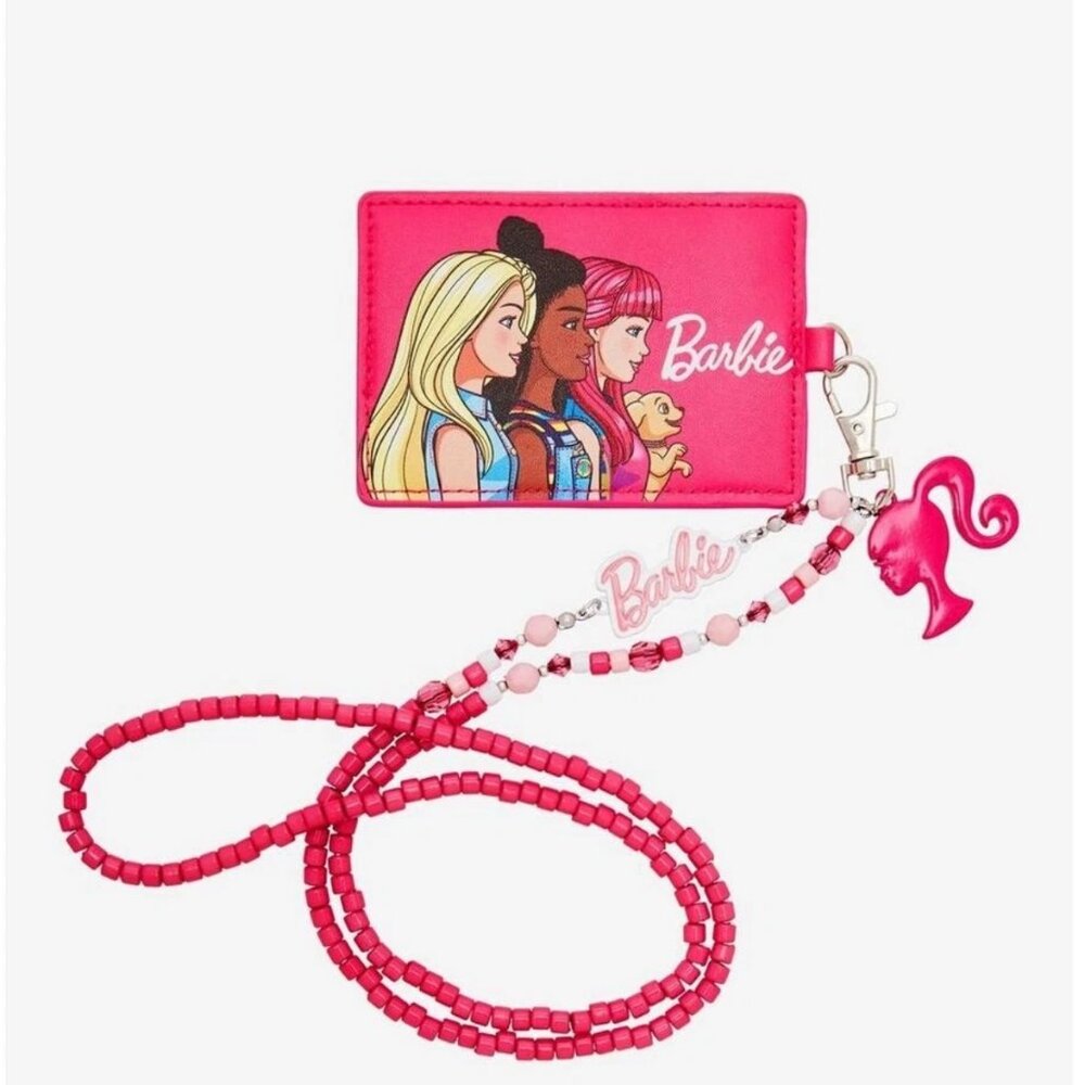 Barbie Pink Beaded Lanyard With Cardholder